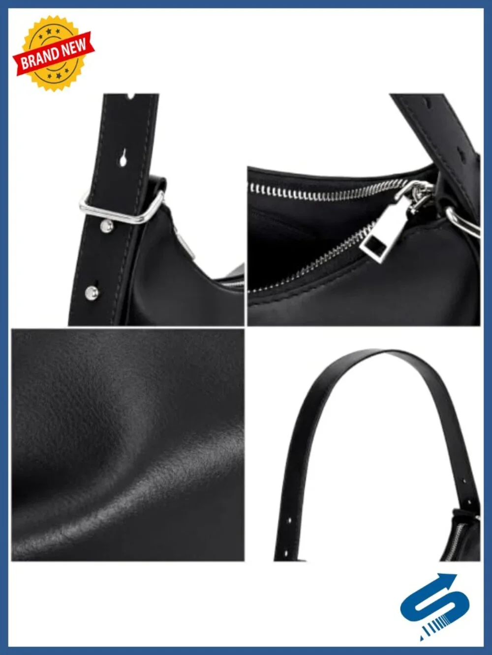Y2K Cargo Slouchy Shoulder Bag Multi Pocket PU Utility Tote Handbag Adjustable